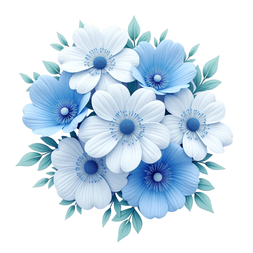 Blue and White Floral Arrangement